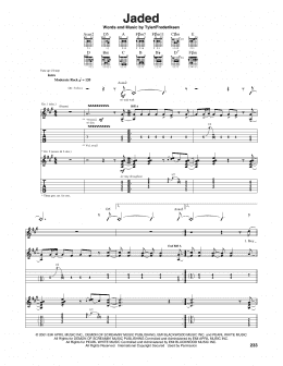 page one of Jaded (Guitar Tab)