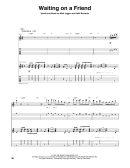 page one of Waiting On A Friend (Guitar Tab)