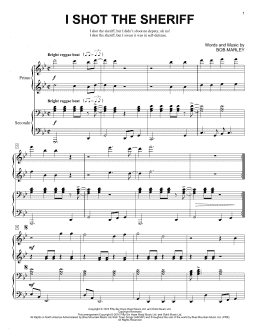 page one of I Shot The Sheriff (Piano Duet)