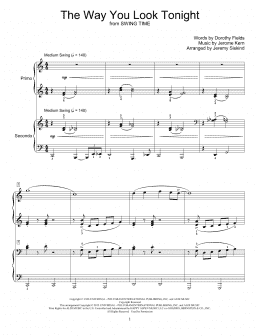 page one of The Way You Look Tonight (Piano Duet)