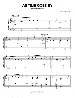 page one of As Time Goes By (Easy Piano)