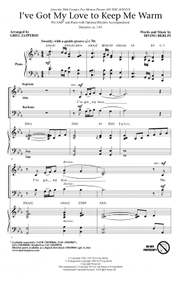 page one of I've Got My Love To Keep Me Warm (SAB Choir)