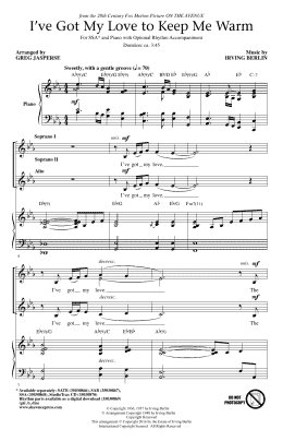 page one of I've Got My Love To Keep Me Warm (SSA Choir)