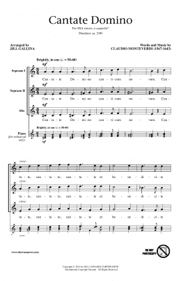 page one of Cantate Domino (SSA Choir)