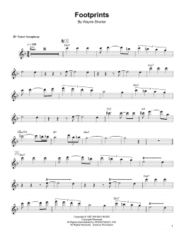 page one of Footprints (Tenor Sax Transcription)