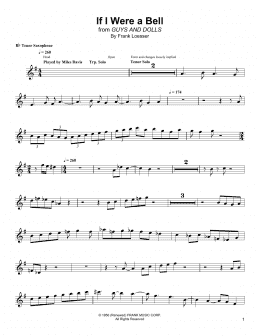 page one of If I Were A Bell (Tenor Sax Transcription)