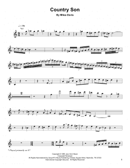 page one of Country Son (Trumpet Transcription)