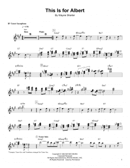 page one of This Is For Albert (Tenor Sax Transcription)