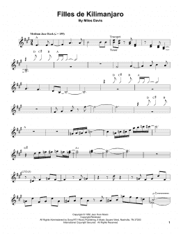 page one of Filles De Kilimanjaro (Trumpet Transcription)