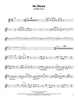 page one of No Blues (Trumpet Transcription)