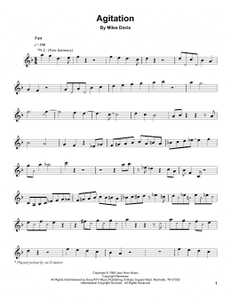 page one of Agitation (Trumpet Transcription)