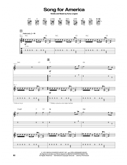 page one of Song For America (Guitar Tab)