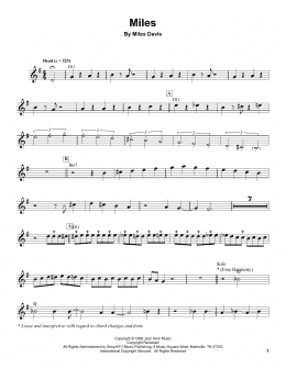 page one of Miles (Trumpet Transcription)