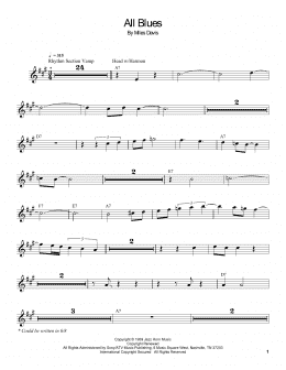 page one of All Blues (Trumpet Transcription)