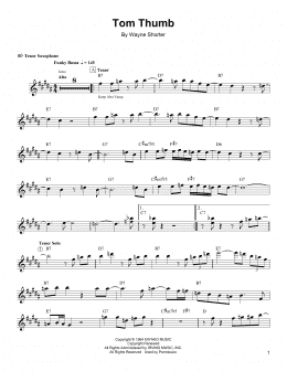 page one of Tom Thumb (Tenor Sax Transcription)