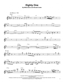page one of Eighty One (Trumpet Transcription)