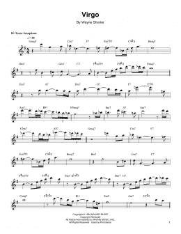 page one of Virgo (Tenor Sax Transcription)