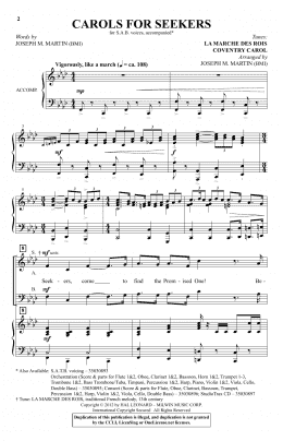 page one of Carols For Seekers (SAB Choir)
