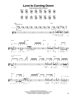 page one of Love Is Coming Down (Guitar Tab)