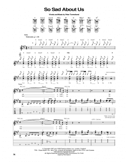 page one of So Sad About Us (Guitar Tab)