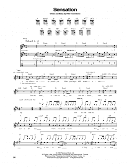 page one of Sensation (Guitar Tab)