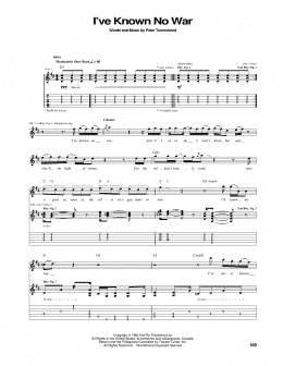 page one of I've Known No War (Guitar Tab)