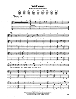 page one of Welcome (Guitar Tab)