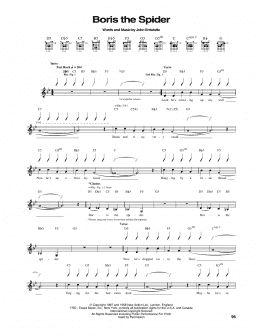 page one of Boris The Spider (Guitar Tab)