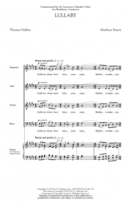 page one of Lullaby (SATB Choir)