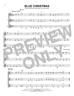 page one of Blue Christmas (Guitar Ensemble)