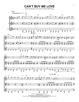 page one of Can't Buy Me Love (Guitar Ensemble)