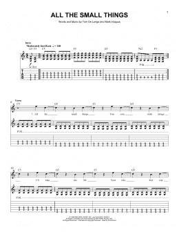 page one of All The Small Things (Easy Guitar Tab)