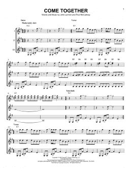 page one of Come Together (Guitar Ensemble)