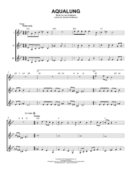 page one of Aqualung (Guitar Ensemble)