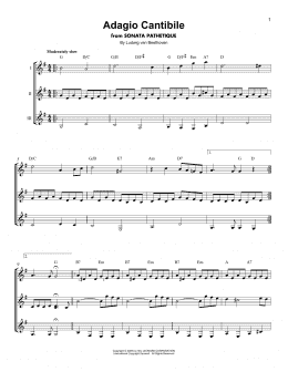 page one of Adagio Cantabile (Guitar Ensemble)