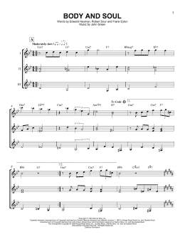page one of Body And Soul (Guitar Ensemble)