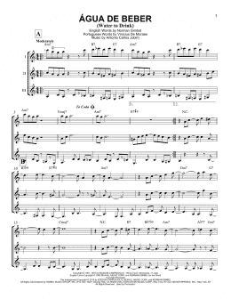 page one of Agua De Beber (Water To Drink) (Guitar Ensemble)