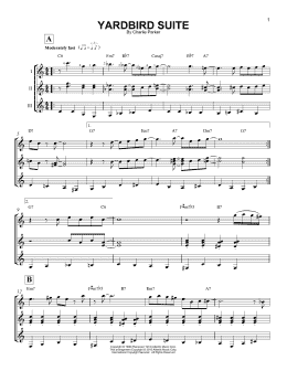 page one of Yardbird Suite (Guitar Ensemble)