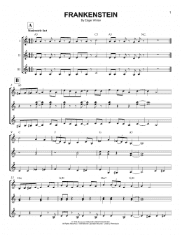 page one of Frankenstein (Guitar Ensemble)