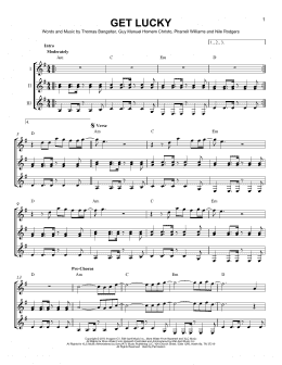 page one of Get Lucky (Guitar Ensemble)