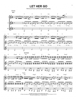 page one of Let Her Go (Guitar Ensemble)