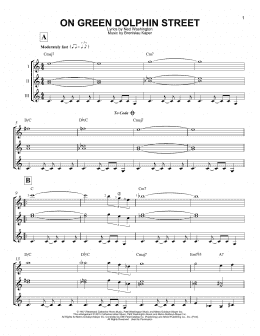 page one of On Green Dolphin Street (Guitar Ensemble)