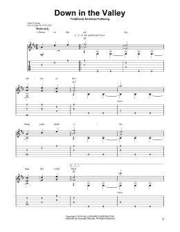 page one of Down In The Valley (Solo Guitar)