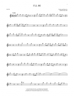 page one of I'll Be (Flute Solo)