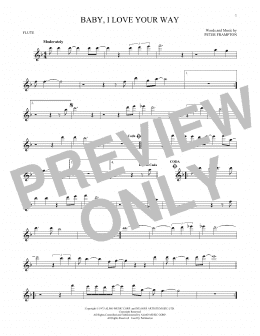 page one of Baby, I Love Your Way (Flute Solo)