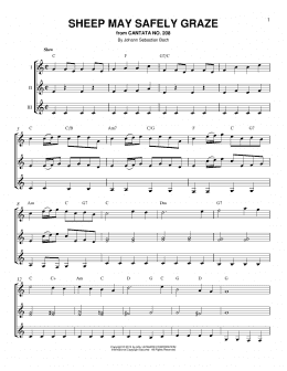 page one of Sheep May Safely Graze (Guitar Ensemble)