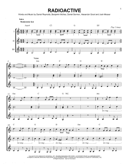 page one of Radioactive (Guitar Ensemble)