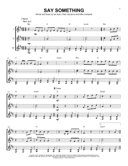 page one of Say Something (Guitar Ensemble)