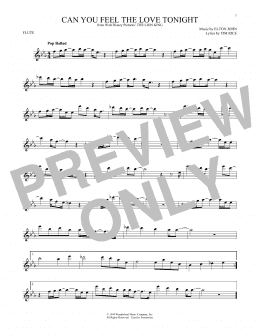 page one of Can You Feel The Love Tonight (from The Lion King) (Flute Solo)