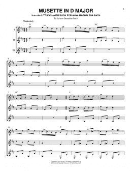 page one of Musette in D Major (Guitar Ensemble)